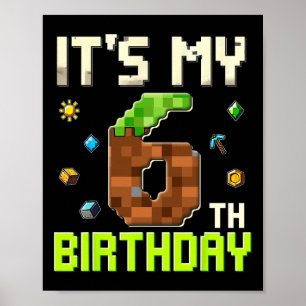 Affiche Garçon d'anniversaire drôle C'est mon 6ème anniver