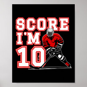 Affiche Garçon de 10 ans faisant du hockey sur glace pour