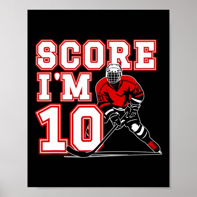 Affiche Garçon de 10 ans faisant du hockey sur glace pour  (Devant)