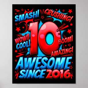 Affiche Garçon de 10 ans pour garçons 10e anniversaire gar