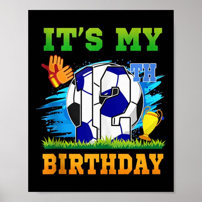 Affiche Garçon de 12 ans C'est mon 12e anniversaire Thème  (Devant)