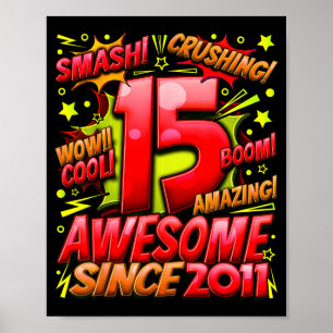 Affiche Garçon de 15 ans pour les 15 ans d'un garçon de 15