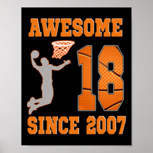 Affiche Garçon de 18 ans Incroyable depuis 2007 Sketll 18
