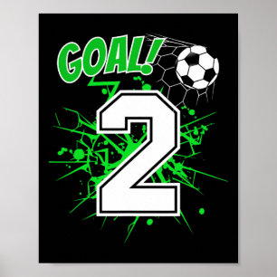 Affiche Garçon de 2 ans Enfants 2e anniversaire de footbal