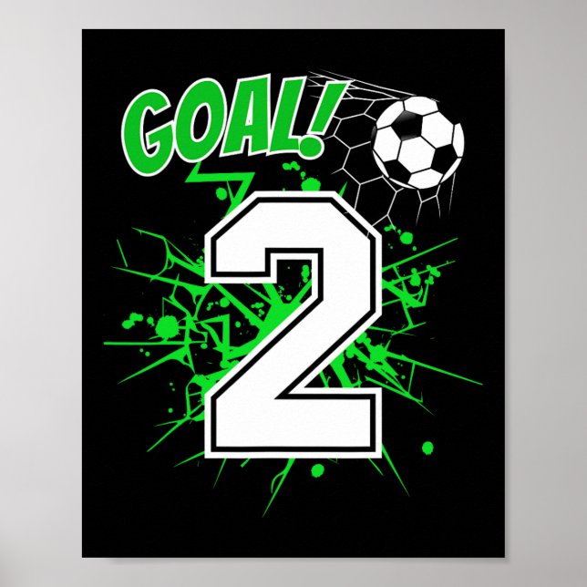 Affiche Garçon de 2 ans Enfants 2e anniversaire de footbal (Devant)