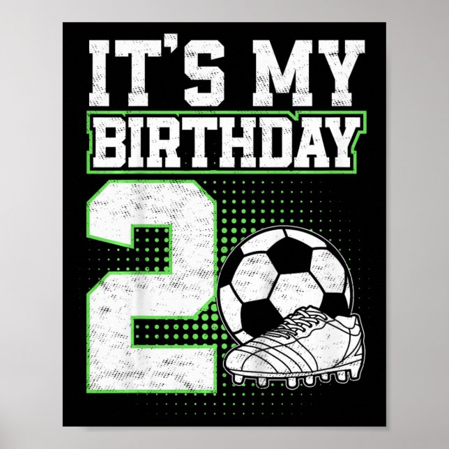 Affiche Garçon de 2 ans footballeur C'est mon 2e anniversa (Devant)