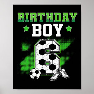 Affiche Garçon de 6 ans pour anniversaire de 6 ans Footbal