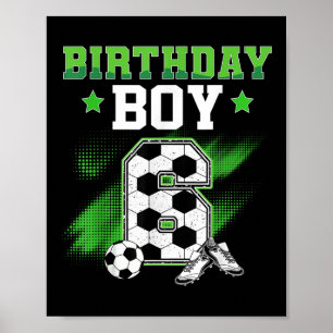 Affiche Garçon de 6 ans pour anniversaire de 6 ans Footbal