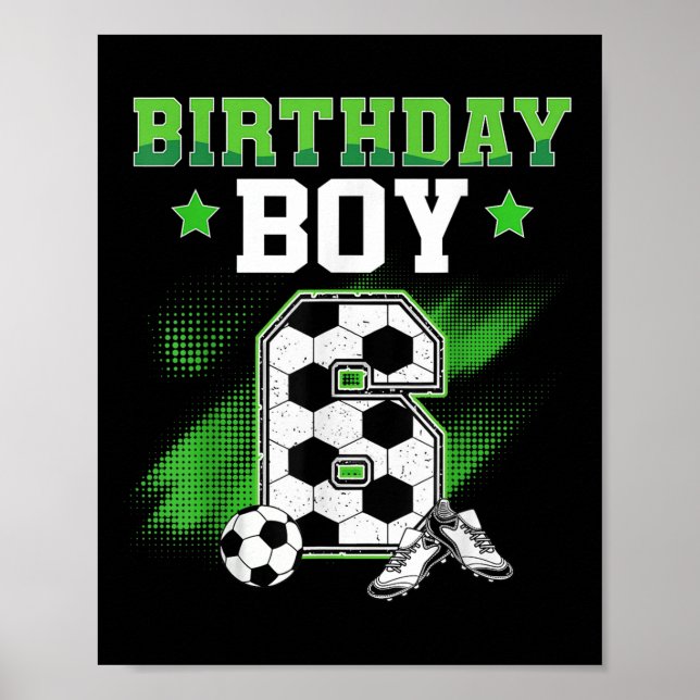 Affiche Garçon de 6 ans pour anniversaire de 6 ans Footbal (Devant)