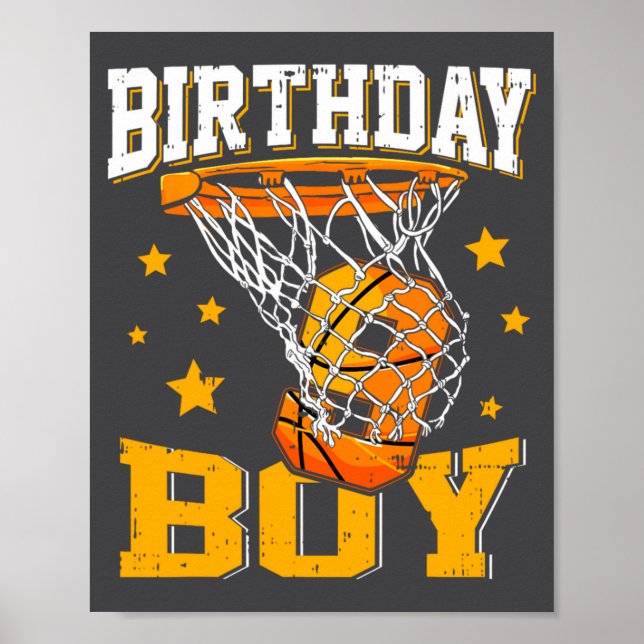 Affiche Garçon de 9 ans Basketball Anniversaire 9 ans Bask (Devant)