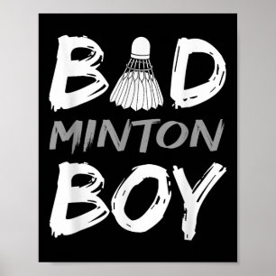 Affiche Garçon de badminton - Aime Badminton Bad Minton Bo