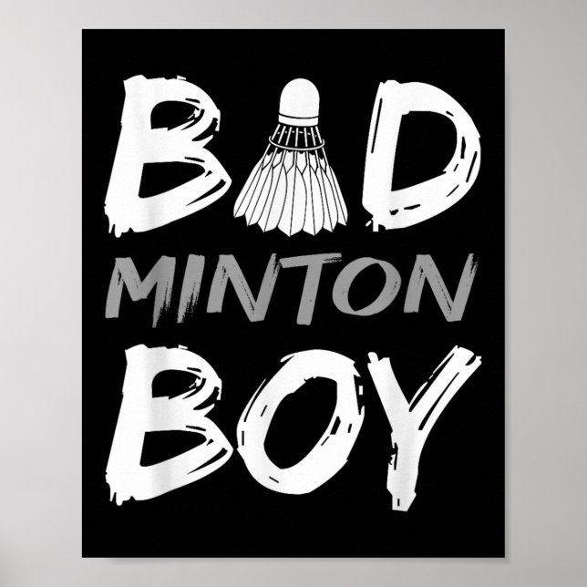 Affiche Garçon de badminton - Aime Badminton Bad Minton Bo (Devant)
