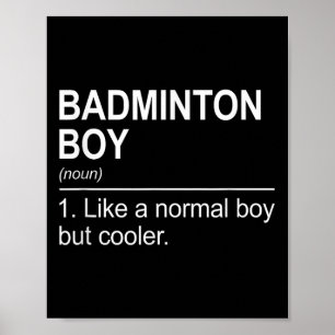 Affiche Garçon de badminton Nom Définition Volant Badminto