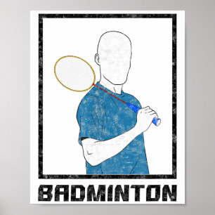 Affiche Garçon de badminton Raquette Sport Homme Coups
