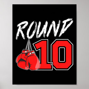 Affiche Garçon de boxe pour 10 ans 10 ans Boxeur Fête d'an