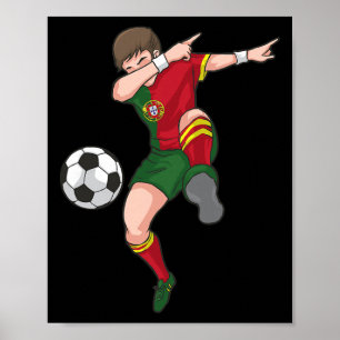 Affiche Garçon de football Dabbing Portugal Maillot de Foo
