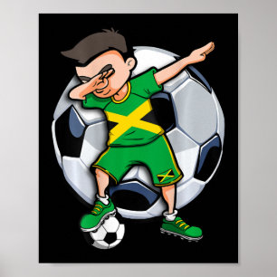 Affiche Garçon de football qui fait du dabbing Jamaïque Su