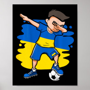 Affiche Garçon de football ukrainien Dabbing Maillot Ukrai