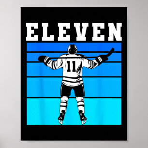 Affiche Garçon de hockey 11e anniversaire Onze Hockey sur 