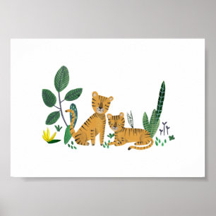 Affiche Garçon de la nurserie du safari dans la jungle de