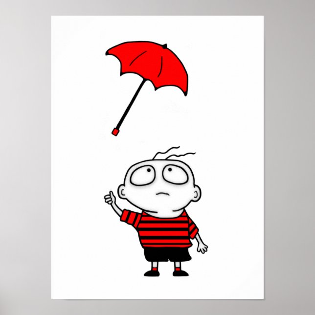 Affiche Garçon de parapluie (Devant)