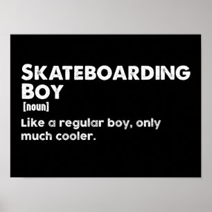 Affiche Garçon de skate Définition drôle Skateur