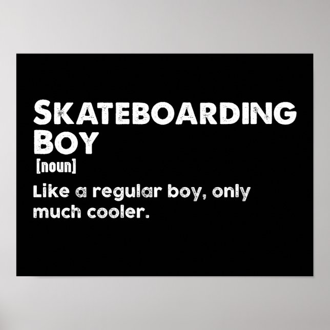 Affiche Garçon de skate Définition drôle Skateur (Devant)