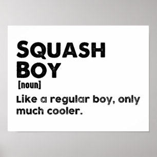 Affiche Garçon de squash Définition drôle Amateur de squas