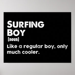 Affiche Garçon de surf Définition drôle Surfeur