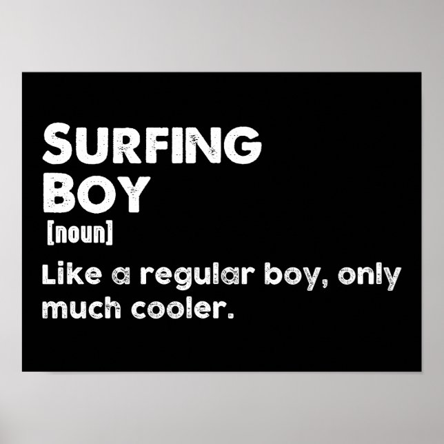 Affiche Garçon de surf Définition drôle Surfeur (Devant)