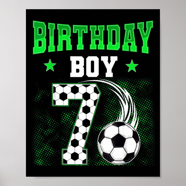 Affiche Garçon drôle de 7 ans Anniversaire Thème de foot P (Devant)
