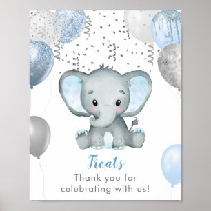 Affiche Garçon Elephant Aquarelle Baby shower Traitements