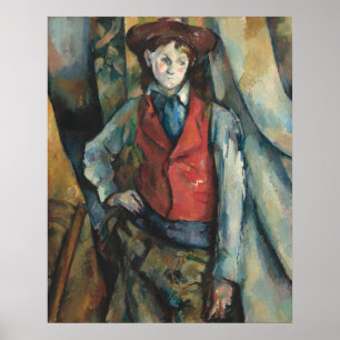 Affiche Garçon en manteau rouge - Paul Cézanne Art