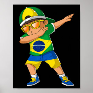 Affiche Garçon enfant moitié brésilien moitié ukrainien Br