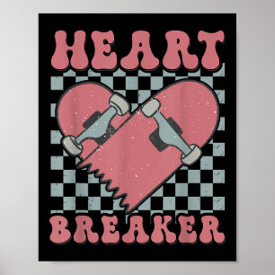 Affiche Garçon Enfants Valentines Coeur brise-coeur Skateb