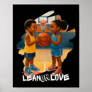Affiche Garçon et fille afro-américains croquis ludique