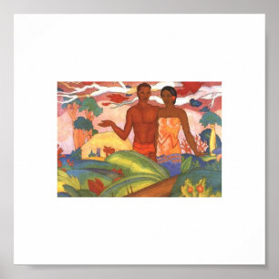 Affiche "Garçon et fille hawaïens", par Arman Manookian