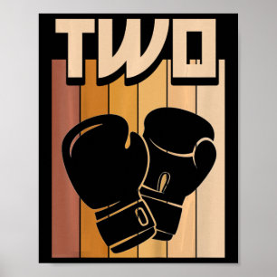 Affiche Garçon Fille 2 Ans Anniversaire Boxe 2ème Annivers