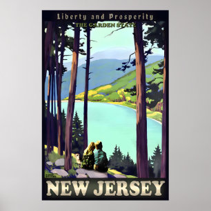 Affiche Garçon Fille et Chien de l'affiche de voyage du Ne