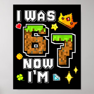 Affiche Garçon joueur pixel anniversaire avait 6 7 ans ann