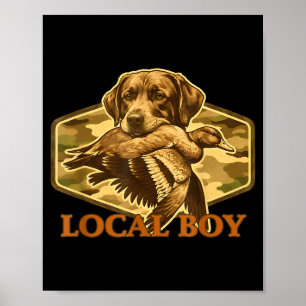 Affiche Garçon local chasse au canard du sud noir extérieu