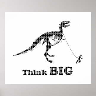Affiche Garçon Marcher Un Tyrannosaurus Rex ~ Penser Gros