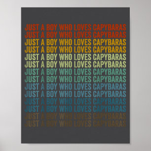 Affiche Garçon Mignon Aime Capybaras Capybara