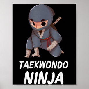 Affiche Garçon ninja Taekwondo Drôle Arts martiaux Sports