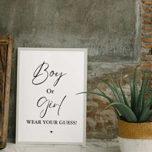 Affiche Garçon ou fille Portez votre devinette jeu de baby