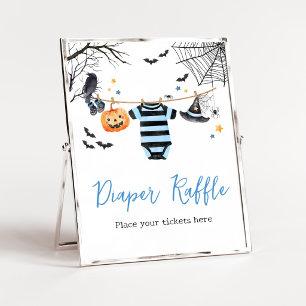Affiche Garçon Petit Boo Halloween Panier Cadeau Signe de