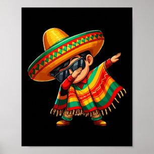 Affiche Garçon Poncho Mexicain Dabbing Cinco De Mayo Chape