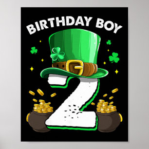 Affiche Garçon pour son 2ème anniversaire 2 ans Saint-Patr