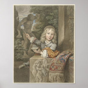 Affiche Garçon qui souffle des bulles