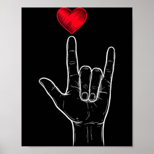 Affiche Garçon Saint-Valentin Je T'Aime Panneau Asl Cœur F